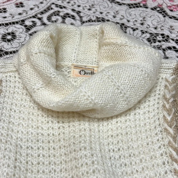 Vintage Marella twotone wool blend cowlneck knit sweater size small - Picture 5 of 10